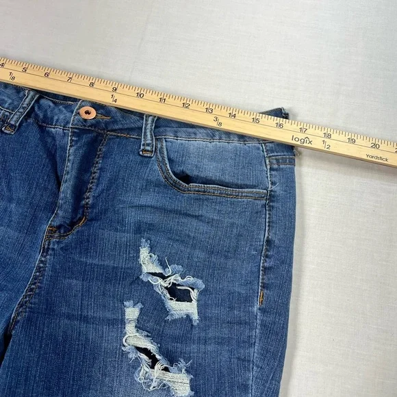 !IT-Tiffany Skinny Distressed Ankle Stretch Denim Jeans Women's size 12 B-3 - Picture 5 of 7